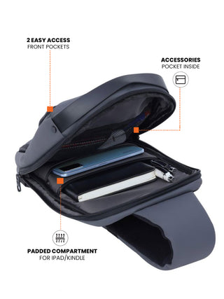 స్పేస్ గ్రే క్రాస్బాడీ స్లింగ్ బ్యాగ్