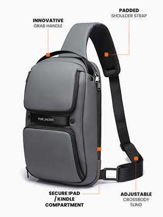 స్పేస్ గ్రే క్రాస్బాడీ స్లింగ్ బ్యాగ్