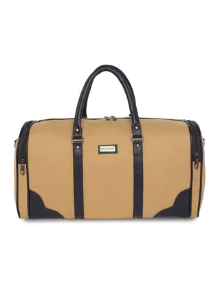Desert Beige Recycled Canvas & Vegan Leather Travel Duffle