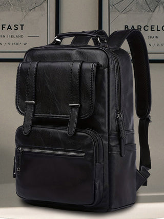 Black Vegan Leather Backpack