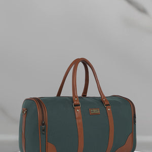 Pine Green Recycled Canvas & Vegan Leather Travel Duffle
