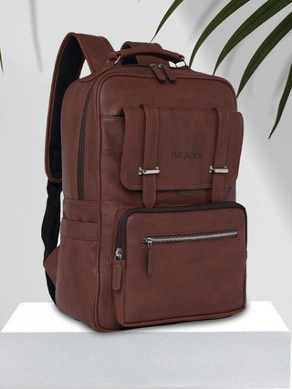 Tan Vegan Leather Backpack