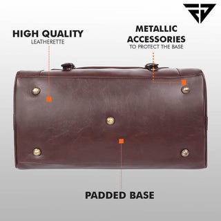 Brown Travel Duffle Bag With Shoe Pocket