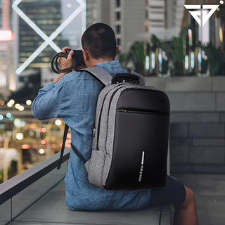 Grey Anti-Theft Backpack