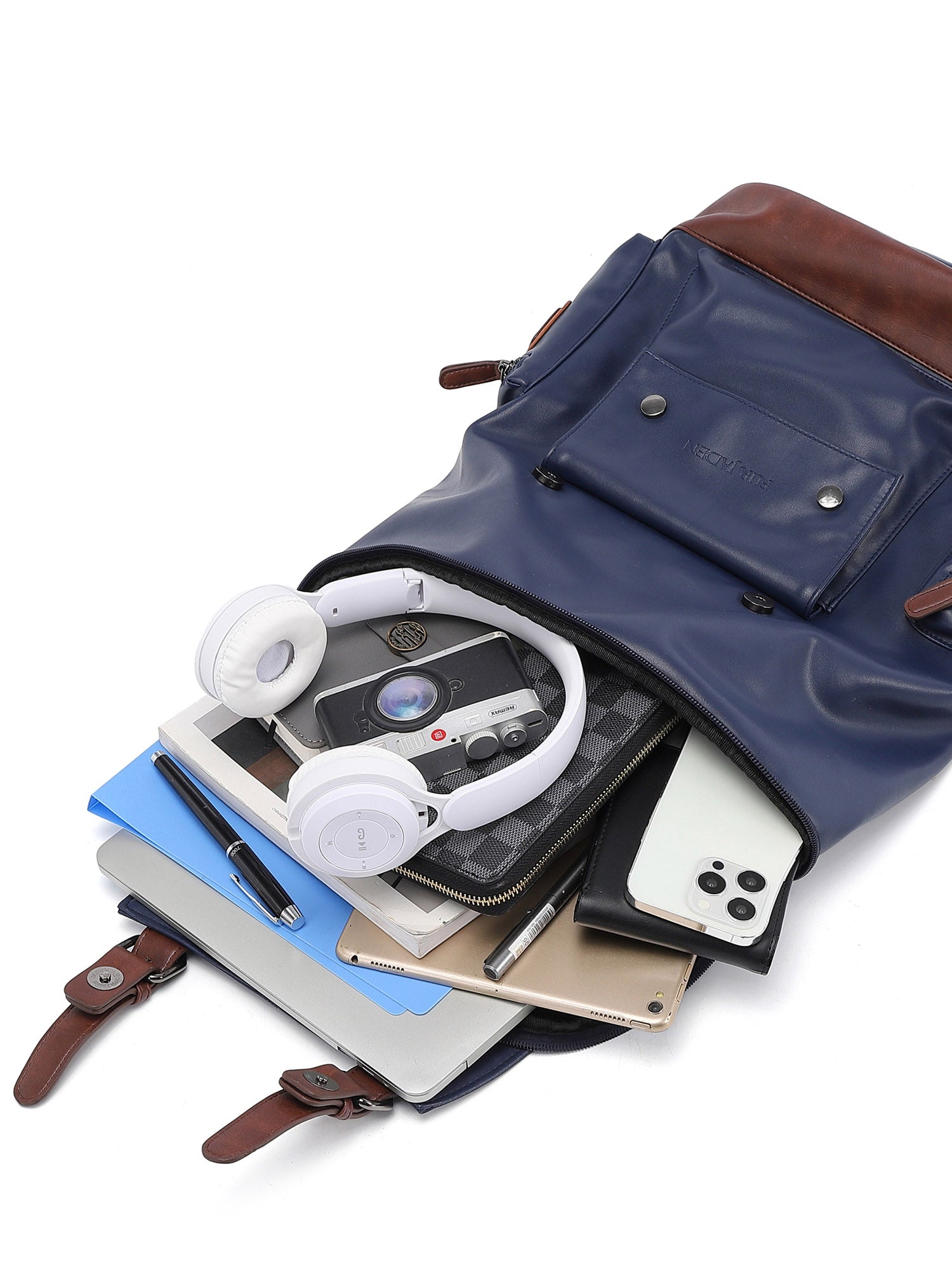 Fur Anti Blue Midnight Lifestyle – Pvt 15.6 Inch Fur Backpack Leatherette Navy Jaden Laptop Theft Jaden Ltd
