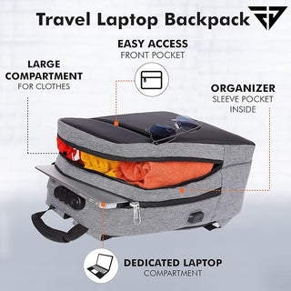Grey Anti-Theft Backpack
