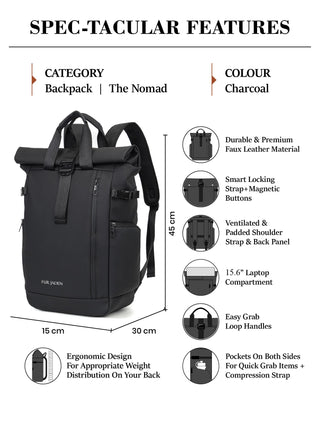 प्रो-IX लैपटॉप बैकपैक | काला