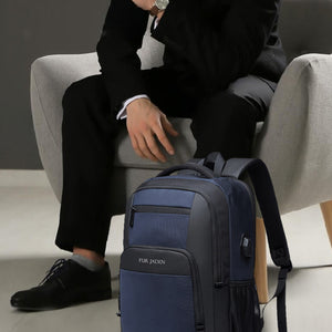Laptop Backpack with USB Port | Navy Blue
