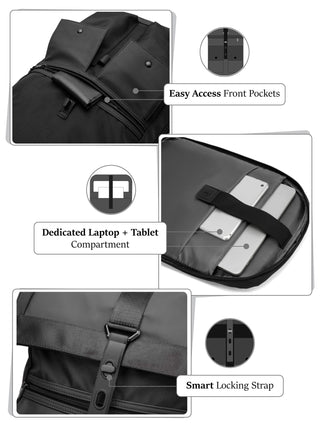 प्रो-III लैपटॉप बैकपैक | चारकोल ब्लैक 