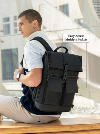 प्रो-III लैपटॉप बैकपैक | चारकोल ब्लैक 