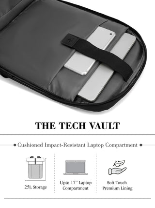 प्रो-III लैपटॉप बैकपैक | चारकोल ब्लैक 