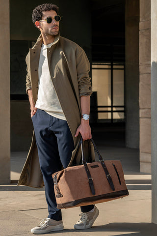 Brown Canvas 40L Travel Duffle