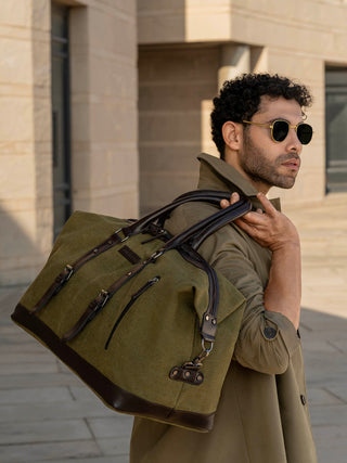 Military Green Canvas 40L Travel Duffle