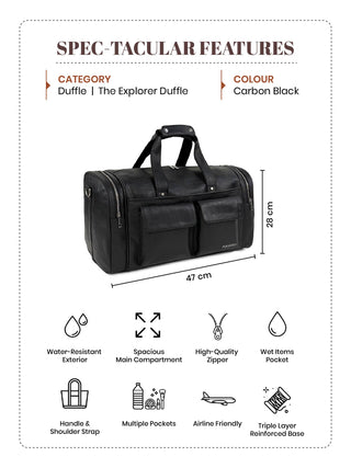 The Explorer Duffle I Carbon Black