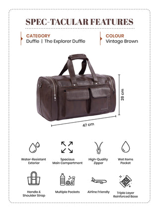 The Explorer Duffle I Vintage Brown
