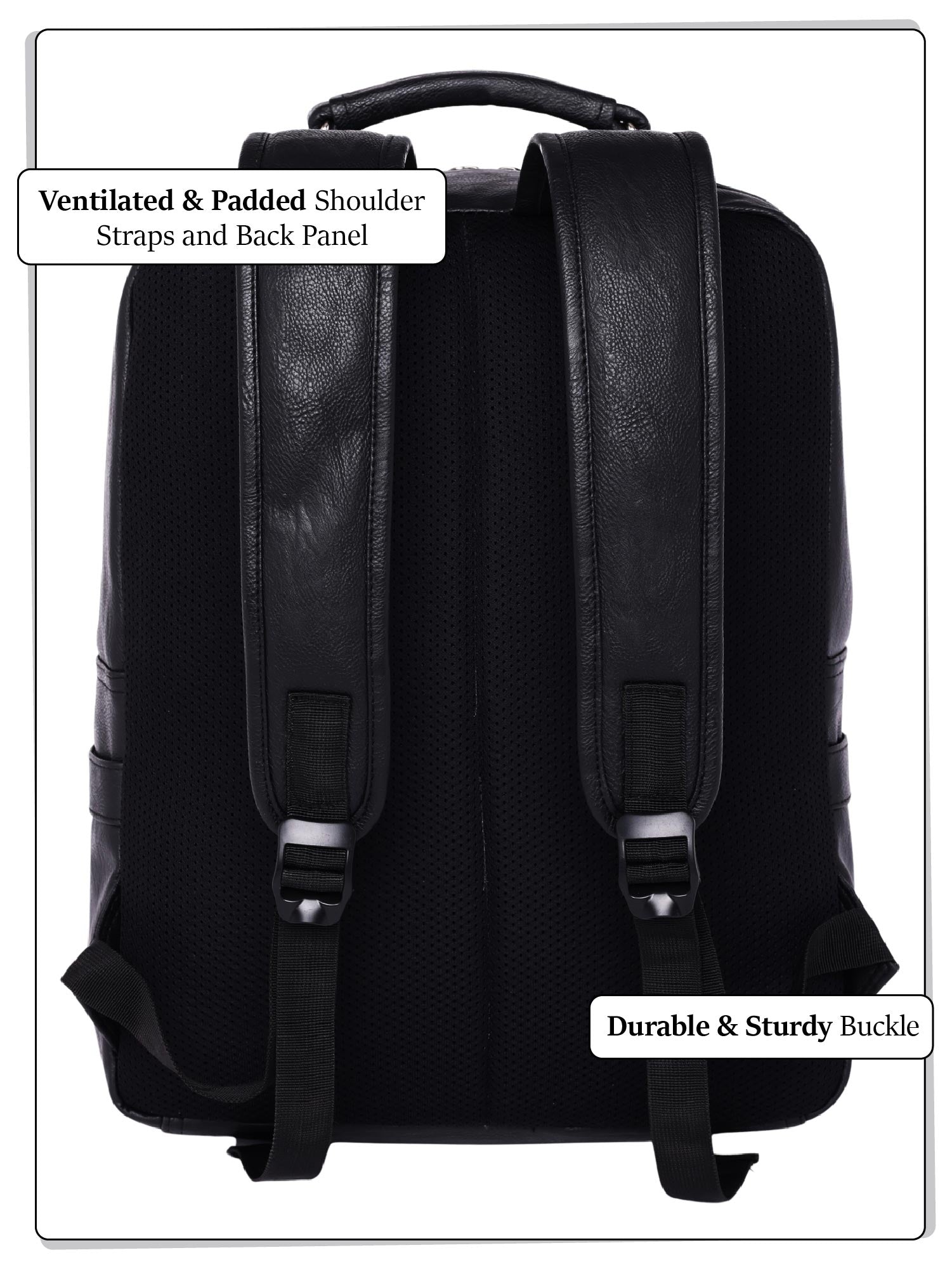 black faux leather backpack india Fur Jaden Vegan Leather 15.6 Inch Laptop Backpack