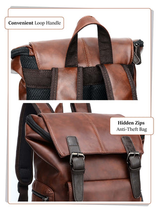 యాంటీ తెఫ్ట్ ల్యాప్‌టాప్ బ్యాక్‌ప్యాక్ | గోధుమ రంగు 