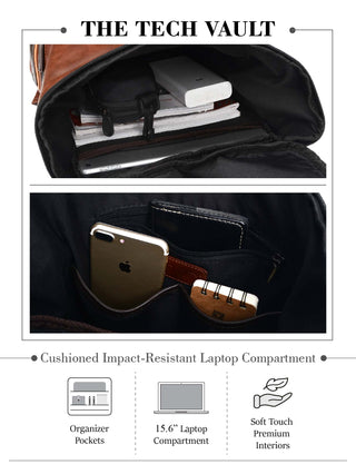 యాంటీ తెఫ్ట్ ల్యాప్‌టాప్ బ్యాక్‌ప్యాక్ | గోధుమ రంగు 