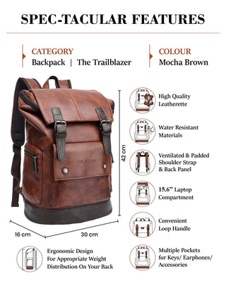 యాంటీ తెఫ్ట్ ల్యాప్‌టాప్ బ్యాక్‌ప్యాక్ | గోధుమ రంగు 