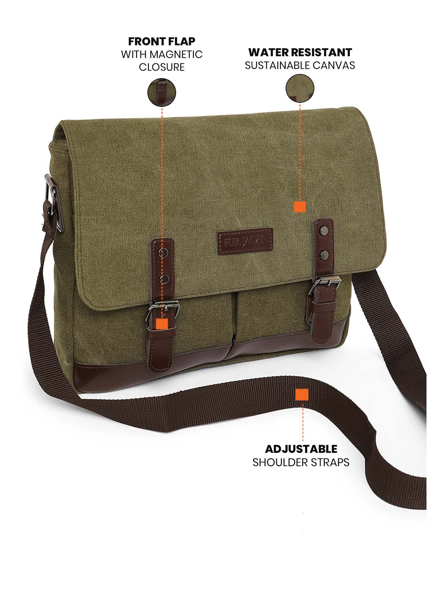 Sustainable Canvas Crossbody (Forest Green)
