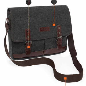 Sustainable Canvas Crossbody (Charcoal)