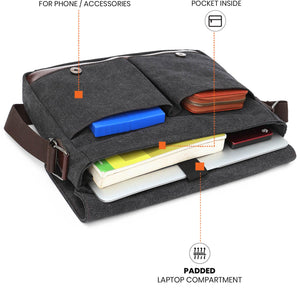 Sustainable Canvas Crossbody (Charcoal)