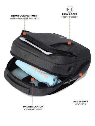 Black Travel Laptop Backpack