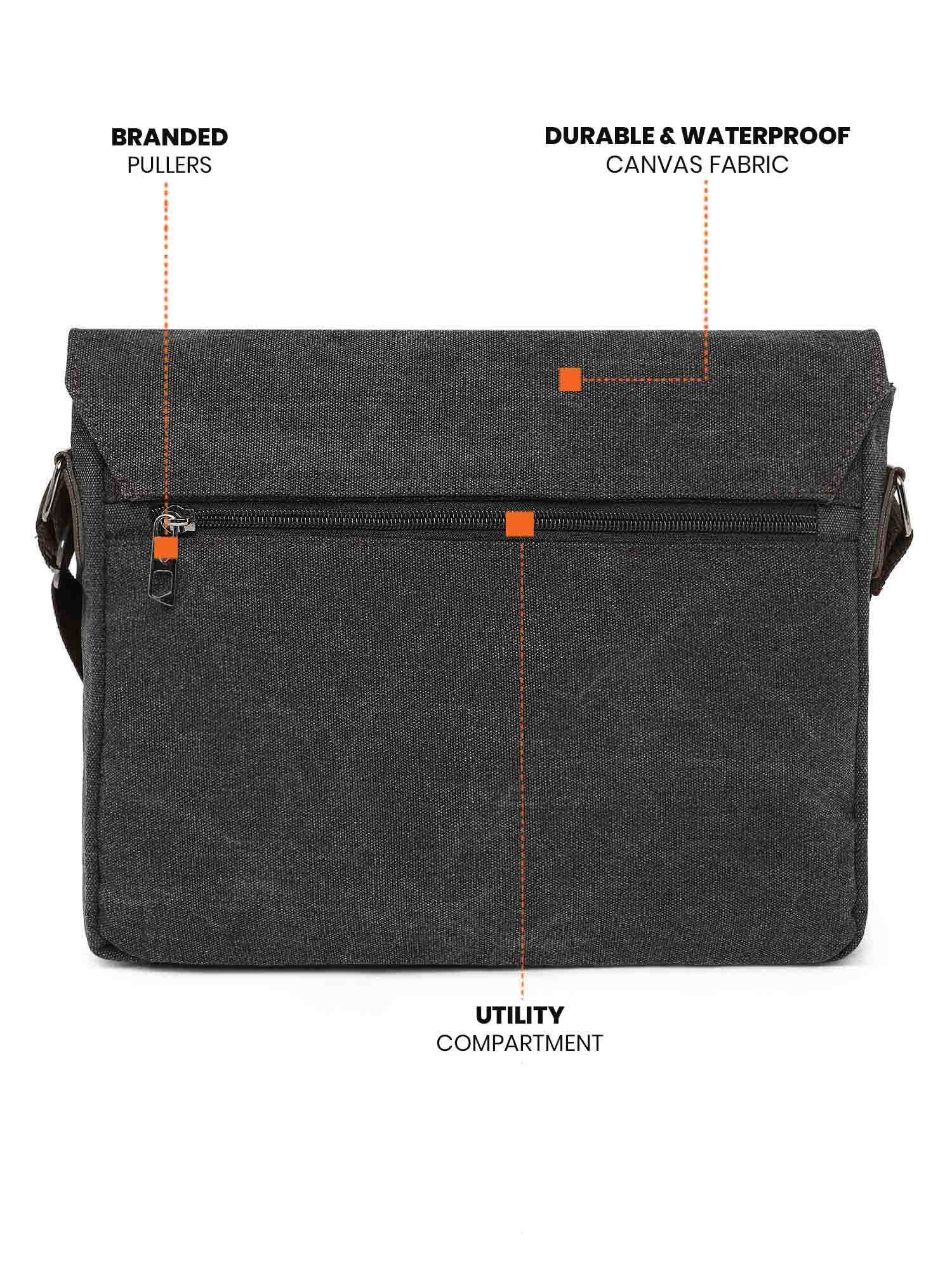 Sustainable Canvas Crossbody (Charcoal)
