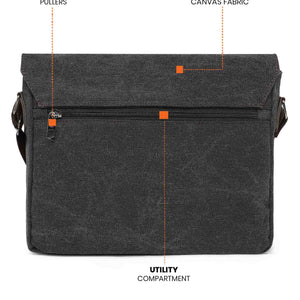 Sustainable Canvas Crossbody (Charcoal)