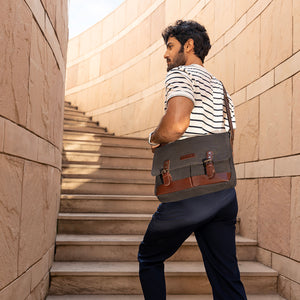 Sustainable Canvas Crossbody (Charcoal)