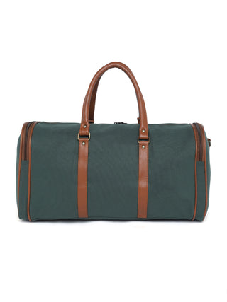 Pine Green Recycled Canvas & Vegan Leather Travel Duffle