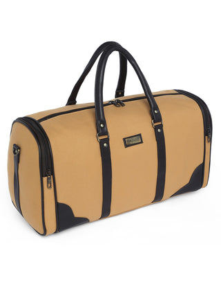 Desert Beige Recycled Canvas & Vegan Leather Travel Duffle