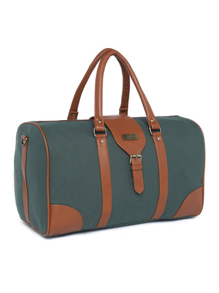 Forest Green Recycled Canvas & Vegan Leather Travel Duffle