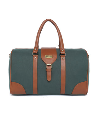 Forest Green Recycled Canvas & Vegan Leather Travel Duffle