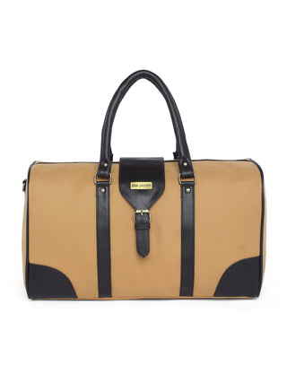 Sand Beige Recycled Canvas & Vegan Leather Travel Duffle