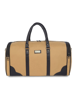 Desert Beige Recycled Canvas & Vegan Leather Travel Duffle