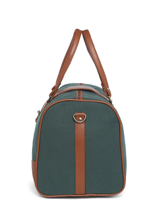 Forest Green Recycled Canvas & Vegan Leather Travel Duffle