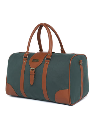 Forest Green Recycled Canvas & Vegan Leather Travel Duffle