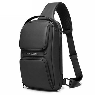 Midnight Black Anti-Theft Crossbody Sling Bag with Tablet Compartment