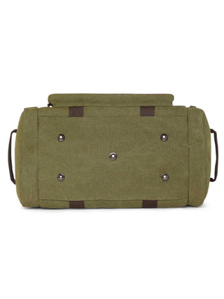 Forest Green Sustainable Canvas & Vegan Leather 40L Travel Duffle