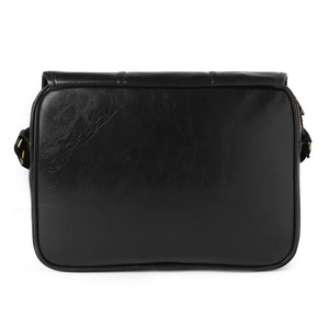 Vegan Handbag - recycled vegan leather crossbody bag – black