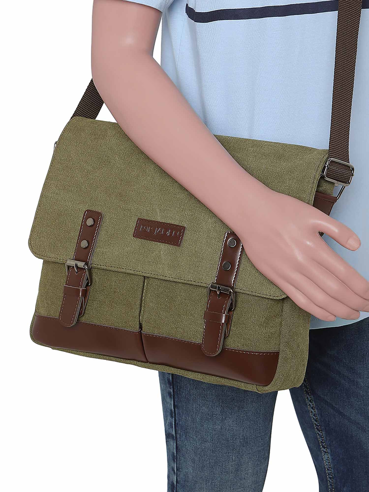 Sustainable Canvas Crossbody (Forest Green)