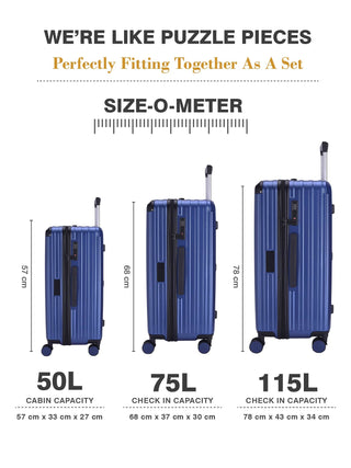 The Caron Trunk - Celestial Blue (Set Of 3)