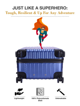 The Caron Trunk - Celestial Blue (Set Of 3)