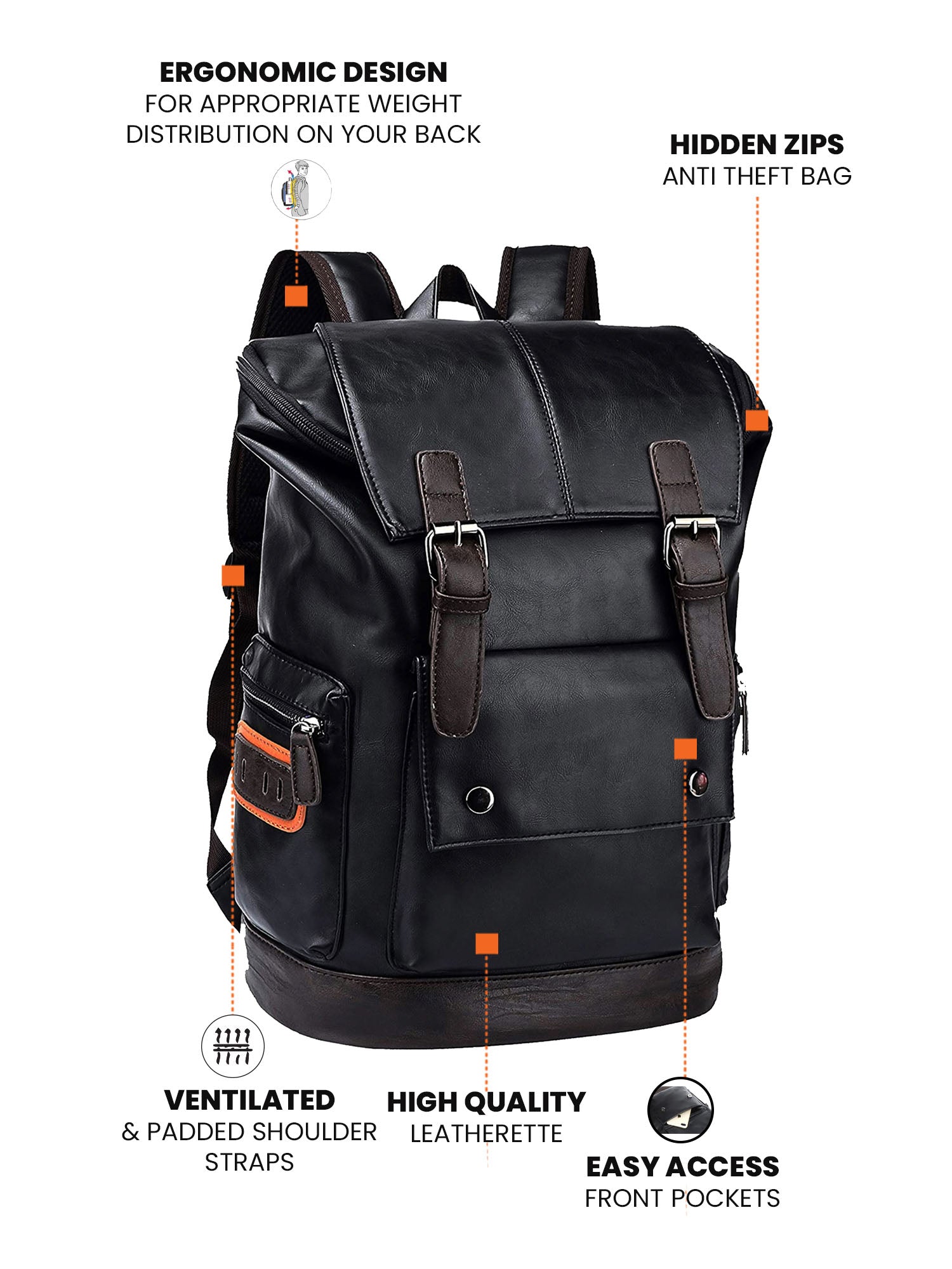 Fur Jaden Vegan Leather 15.6 Inch Laptop Backpack The Trailblazer Fur Jaden Lifestyle Pvt Ltd