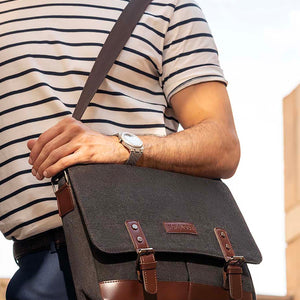 Sustainable Canvas Crossbody (Charcoal)