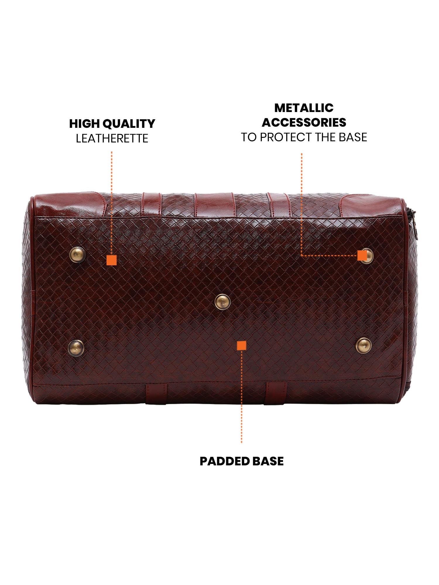 Tan Textured Travel Duffle Bag With Shoe Pocket