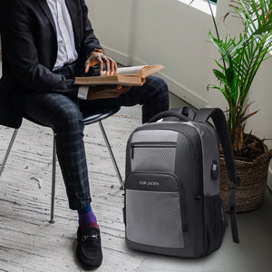 Laptop Backpack with USB Port | Grey