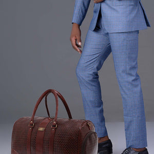 Tan Textured Travel Duffle Bag With Shoe Pocket