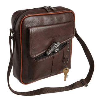 Leatherette Crossbody Sling Bag (Brown)